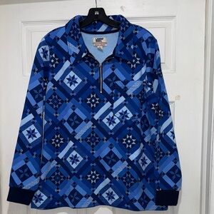 Lands' End Blue Patterned Jacket